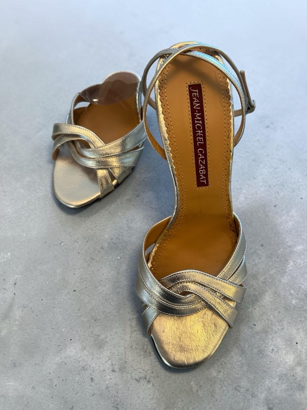 Jean-Michel Cazabat Silver Metallic Leather Sandals